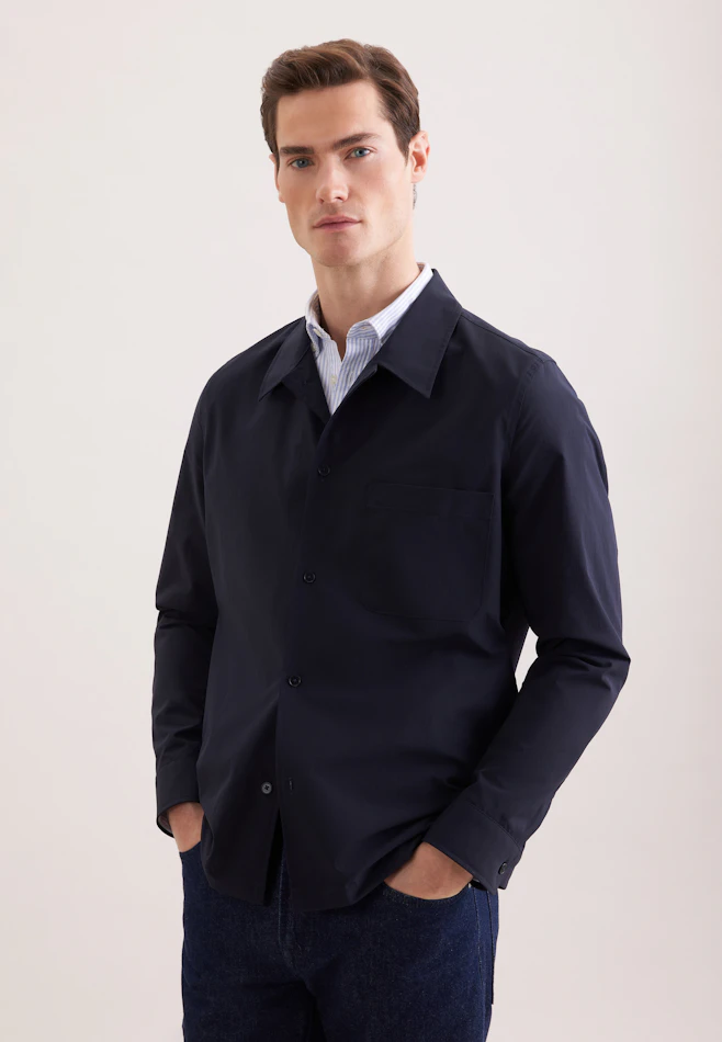 Regular Casual Hemd Uni in Dunkelblau | Seidensticker Onlineshop