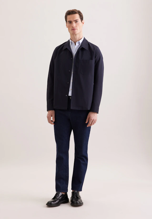 Regular Chemise décontractée Uni in Bleu Foncé |  Seidensticker Onlineshop
