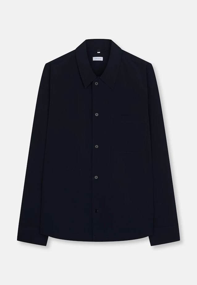 Regular Chemise décontractée Uni in Bleu Foncé |  Seidensticker Onlineshop