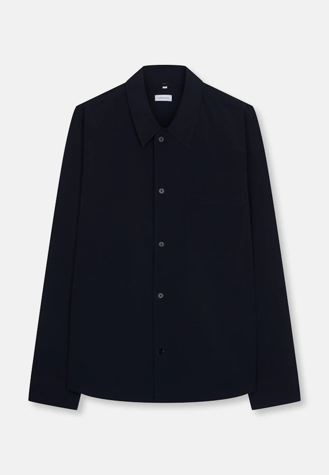 Regular Casual Hemd Uni in Dunkelblau | Seidensticker Onlineshop