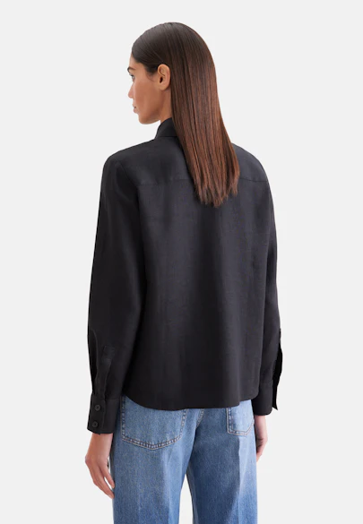 Hemdbluse aus 100% Leinen in Schwarz |  Seidensticker Onlineshop