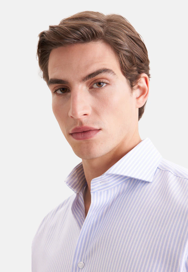 Slim Business Hemd Gestreift in Mittelblau |  Seidensticker Onlineshop