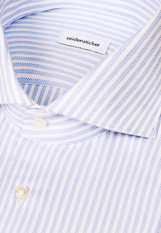 Slim Business shirt Stripes in Mittelblau | Seidensticker online shop