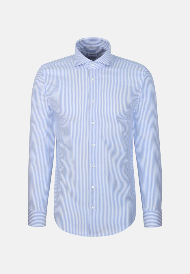 Slim Business Hemd Gestreift in Mittelblau | Seidensticker Onlineshop