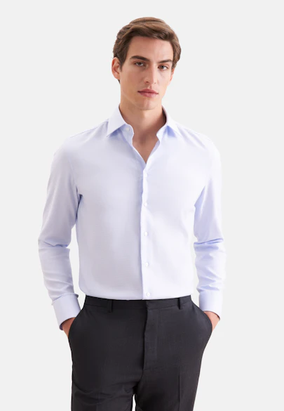 Shaped Business shirt Structure in Hellblau |  Seidensticker Onlineshop