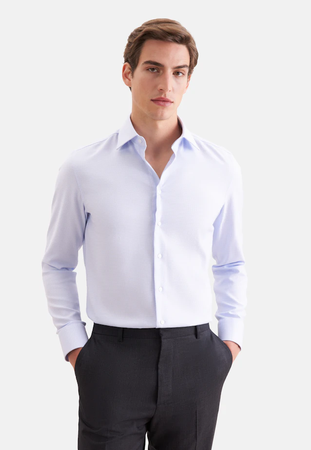 Shaped Business shirt Structure in Hellblau |  Seidensticker Onlineshop
