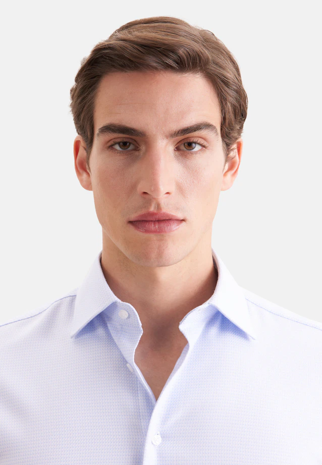 Shaped Business shirt Structure in Hellblau |  Seidensticker Onlineshop