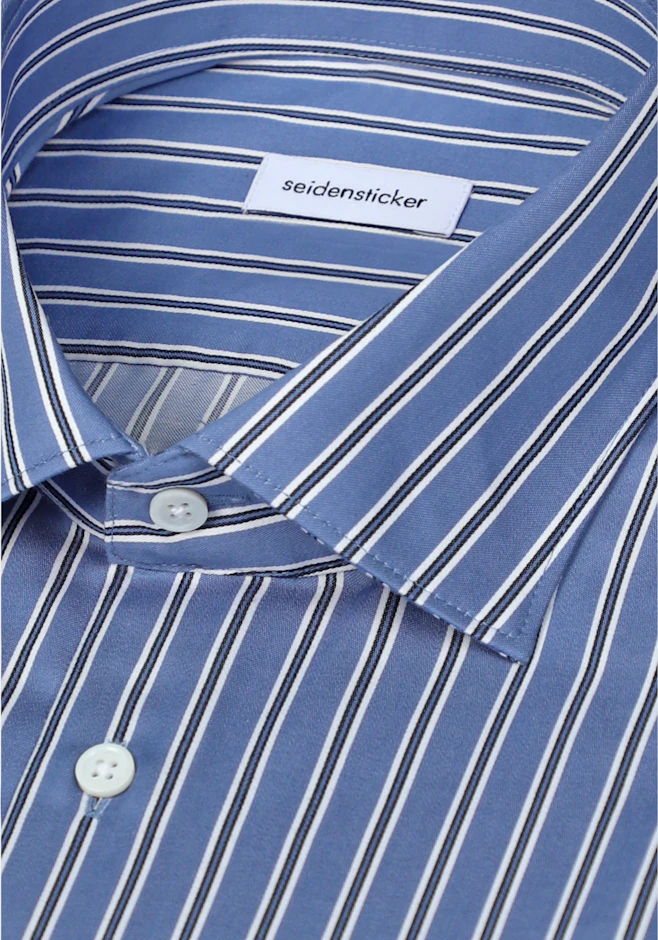 Slim Business shirt Stripes in Mittelblau | Seidensticker online shop