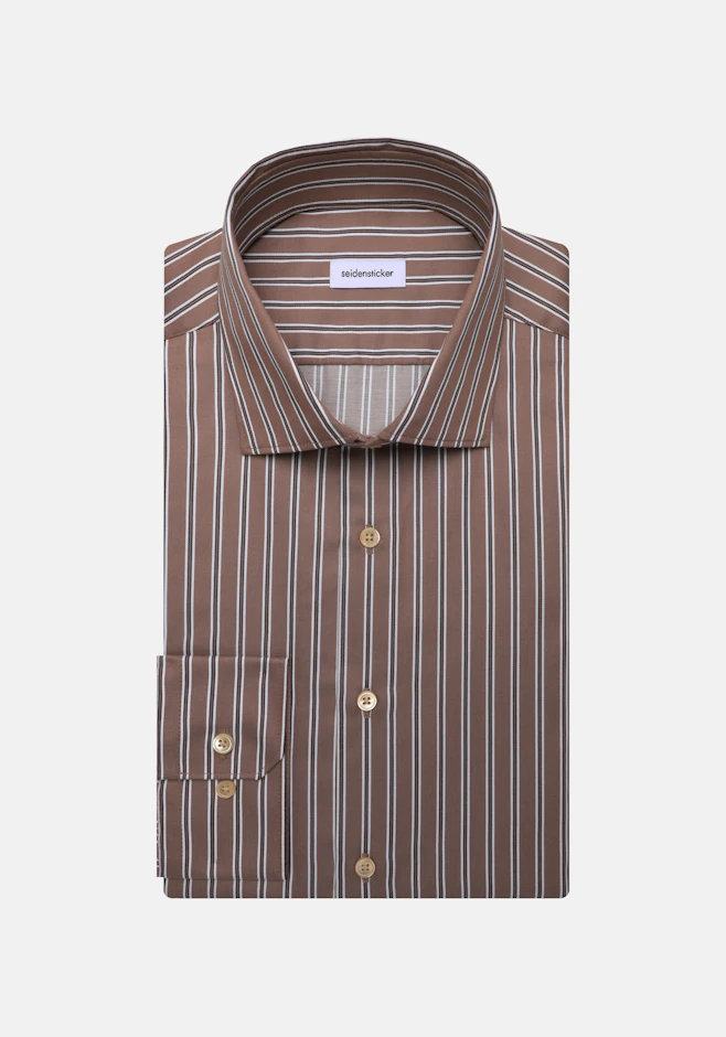 Slim Chemise d'affaires Rayures dans Marron | Boutique en ligne Seidensticker