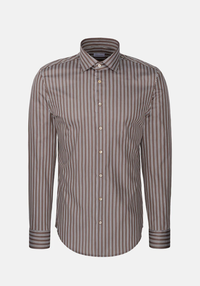 Slim Business Hemd Gestreift in Braun | Seidensticker Onlineshop