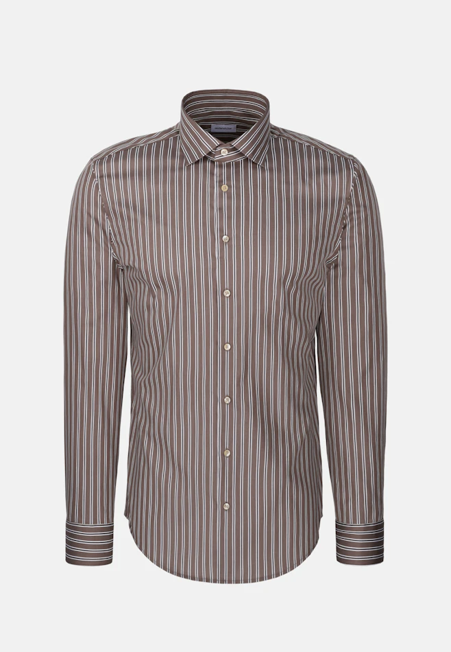 Slim Business Hemd Gestreift in Braun | Seidensticker Onlineshop