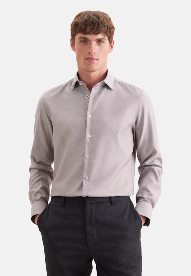 Shaped Business shirt Structure in Braun | Seidensticker online shop