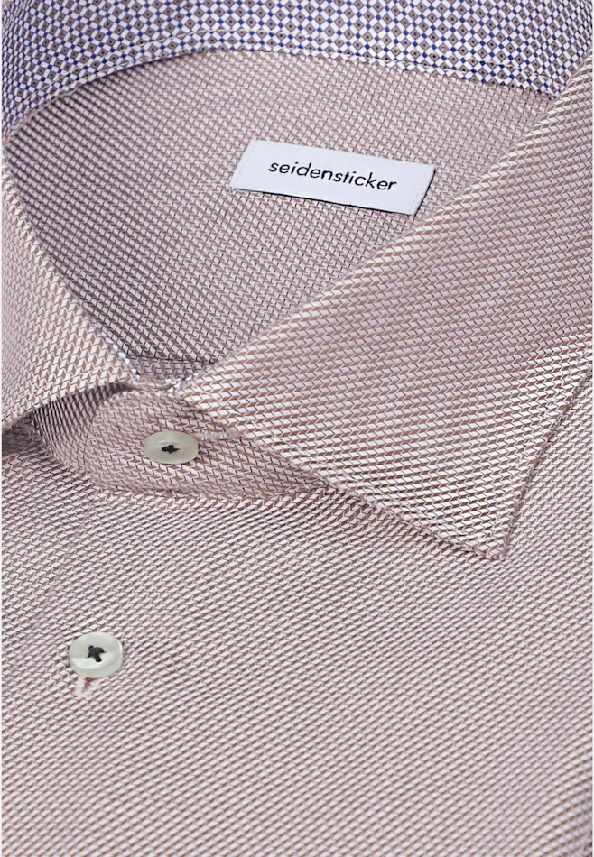 Shaped Business shirt Structure in Braun | Seidensticker online shop
