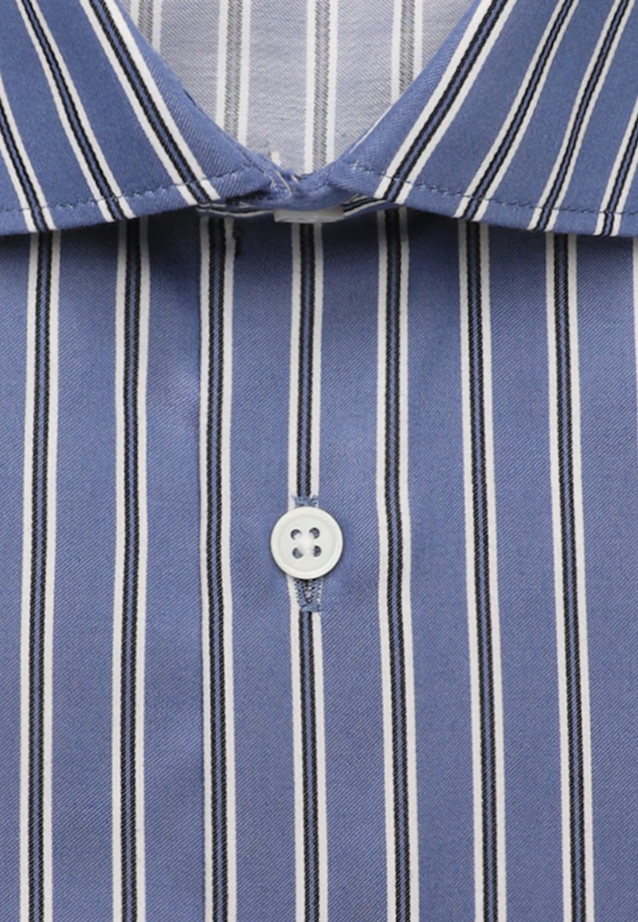 Shaped Business Hemd Gestreift in Mittelblau |  Seidensticker Onlineshop