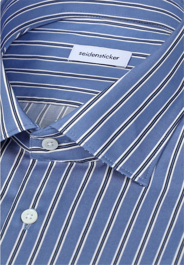 Shaped Business Hemd Gestreift in Mittelblau |  Seidensticker Onlineshop