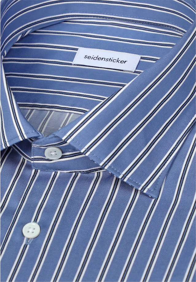 Shaped Business Hemd Gestreift in Mittelblau |  Seidensticker Onlineshop