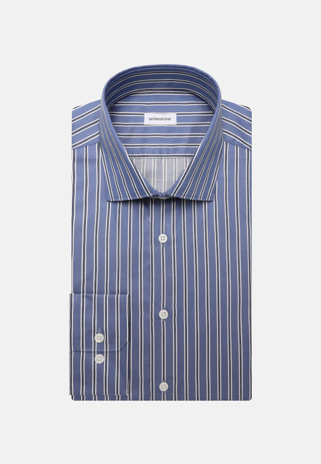 Shaped Business shirt Stripes in Mittelblau | Seidensticker online shop
