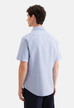 Shaped Linen shirt Print in Mittelblau |  Seidensticker Onlineshop