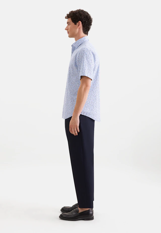 Shaped Chemise en lin Imprimé in Bleu Moyen |  Seidensticker Onlineshop