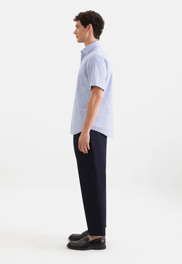 Shaped Chemise en lin Imprimé in Bleu Moyen |  Seidensticker Onlineshop