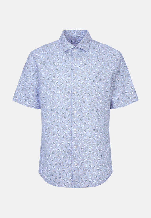 Shaped Chemise en lin Imprimé in Bleu Moyen |  Seidensticker Onlineshop