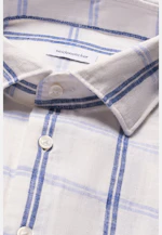 Shaped Leinenhemd Karo in Mittelblau |  Seidensticker Onlineshop