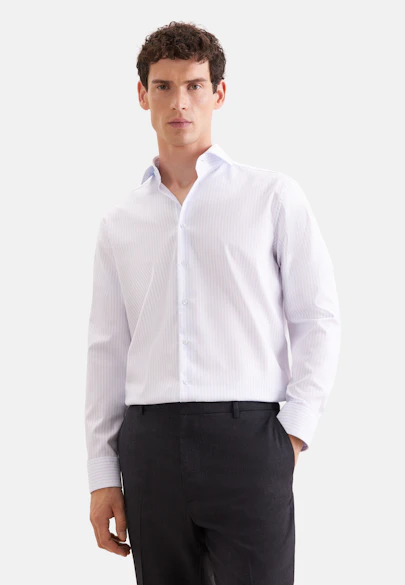 Regular Chemise d'affaires Rayures in Bleu Clair |  Seidensticker Onlineshop