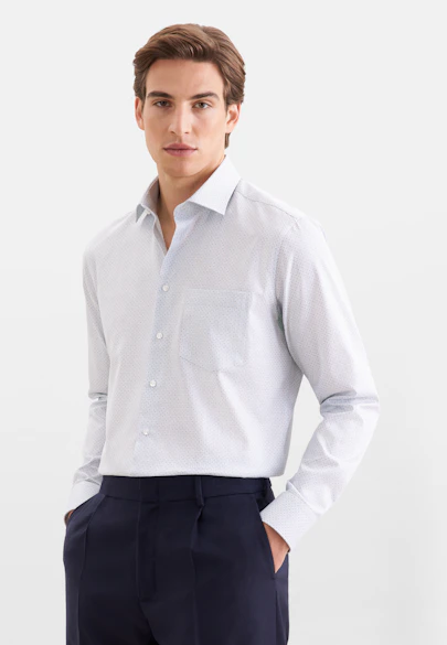 Regular Business shirt Print in Grün |  Seidensticker Onlineshop