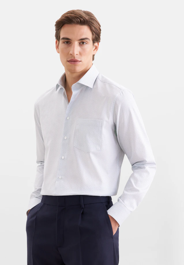Regular Business shirt Print in Grün |  Seidensticker Onlineshop