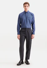 Regular Business shirt Structure in Mittelblau |  Seidensticker Onlineshop