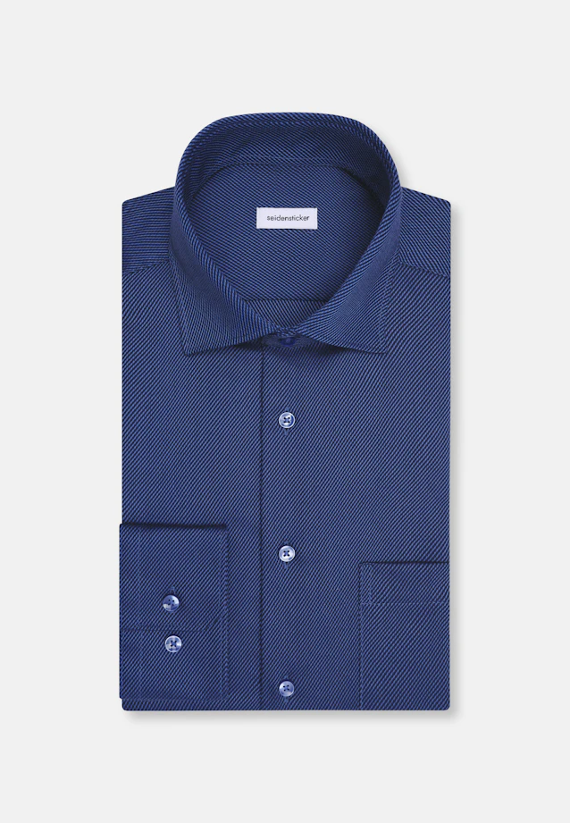 Regular Business shirt Structure in Mittelblau |  Seidensticker Onlineshop
