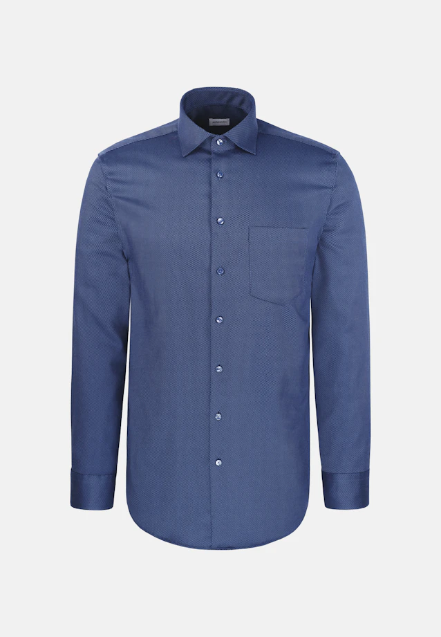 Regular Business shirt Structure in Mittelblau |  Seidensticker Onlineshop