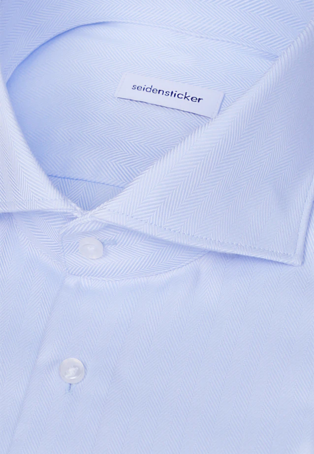 Regular Business Hemd Fischgrat in Hellblau |  Seidensticker Onlineshop