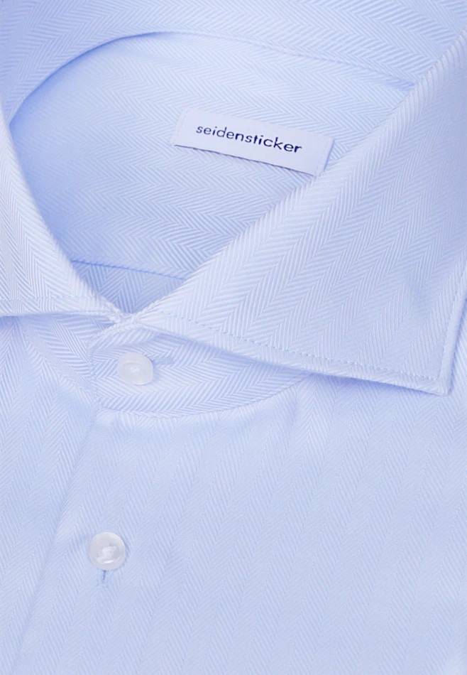 Regular Business Hemd Fischgrat in Hellblau | Seidensticker Onlineshop
