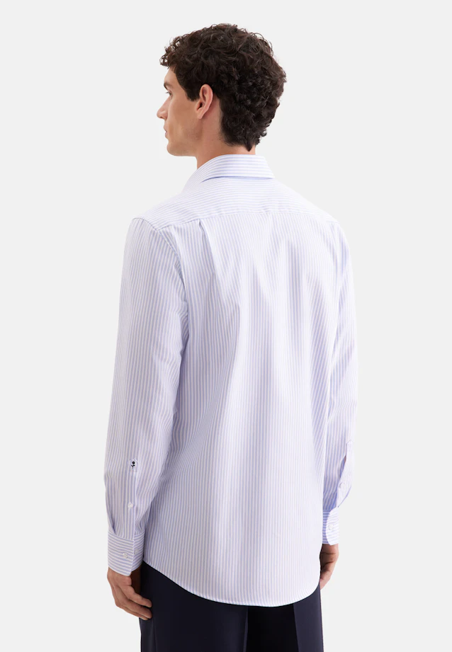 Regular Business Hemd Gestreift in Mittelblau |  Seidensticker Onlineshop