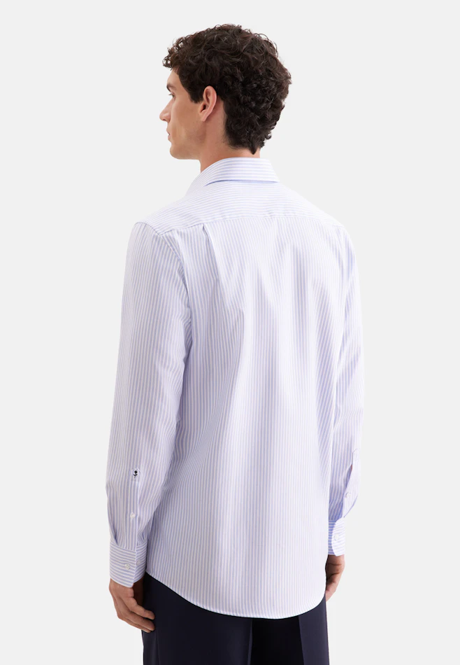 Regular Business Hemd Gestreift in Mittelblau | Seidensticker Onlineshop