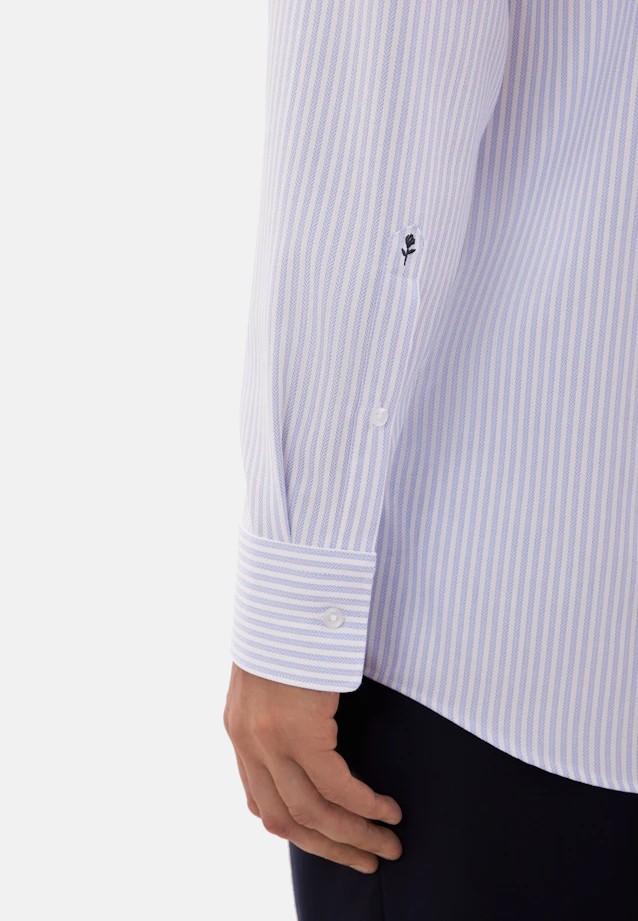 Regular Business Hemd Gestreift in Mittelblau |  Seidensticker Onlineshop