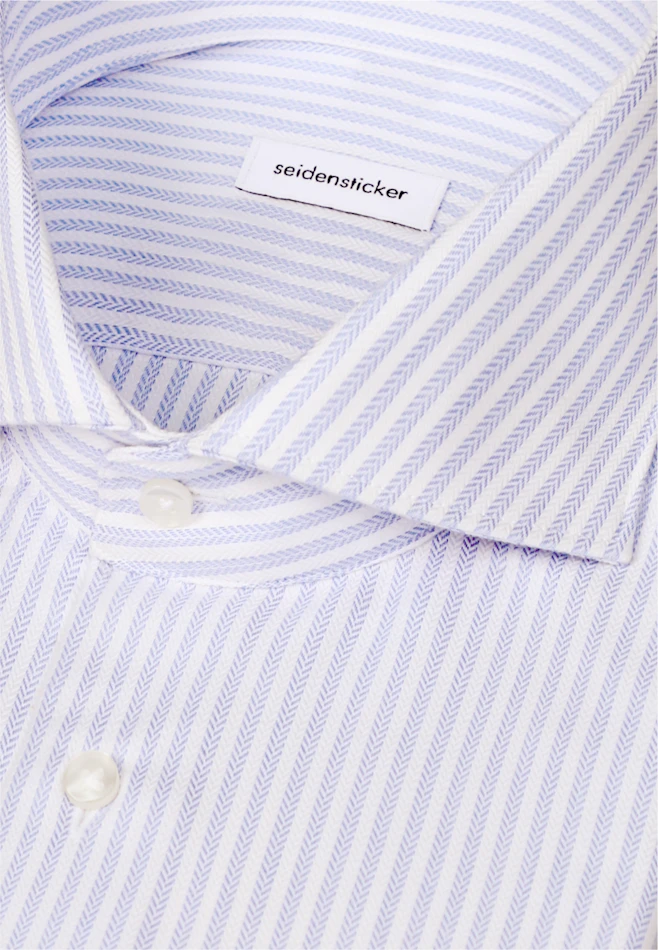 Regular Business Hemd Gestreift in Mittelblau | Seidensticker Onlineshop