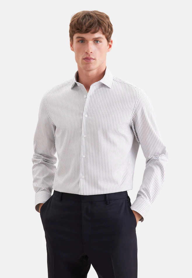 Shaped Business shirt Stripes in Grün | Seidensticker online shop