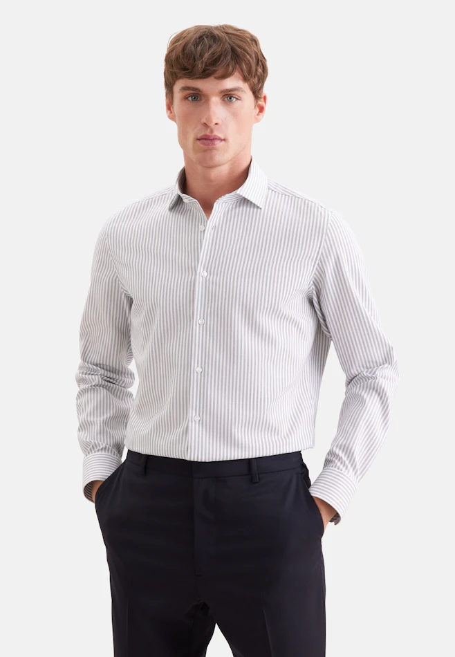 Shaped Business shirt Stripes in Grün | Seidensticker online shop