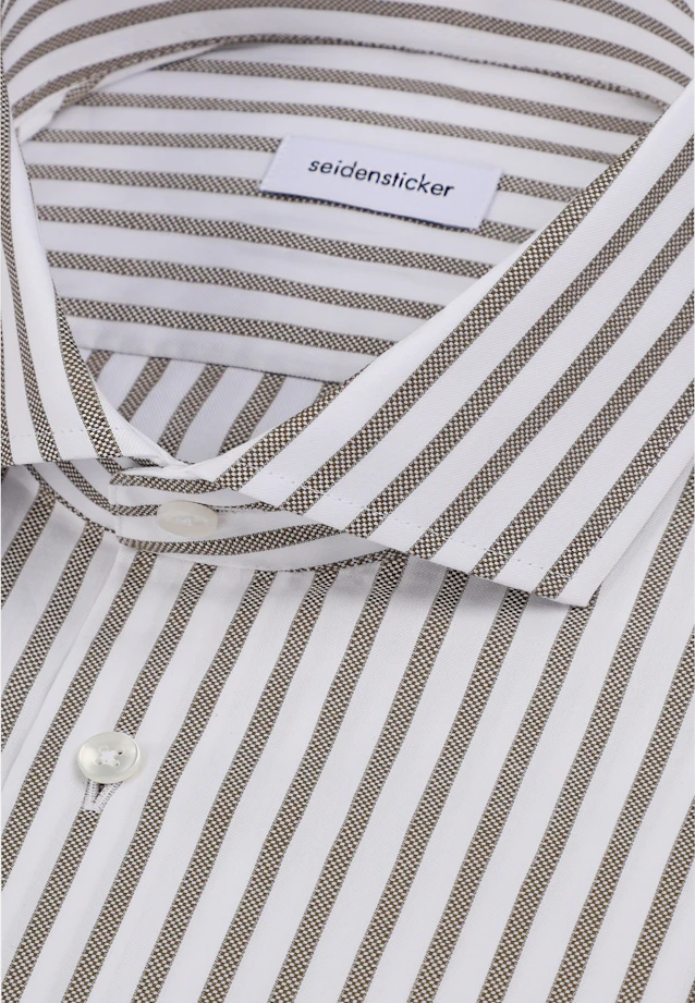Shaped Business Hemd Gestreift in Braun |  Seidensticker Onlineshop