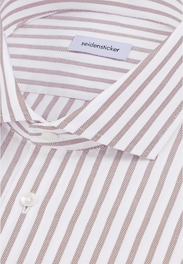 Shaped Business Hemd Gestreift in Braun |  Seidensticker Onlineshop