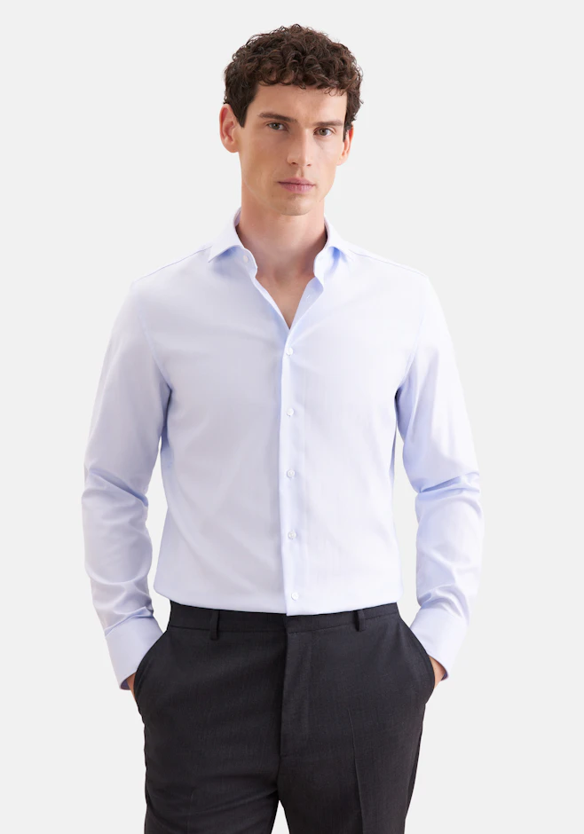 Slim Business Hemd Fischgrat in Hellblau | Seidensticker Onlineshop