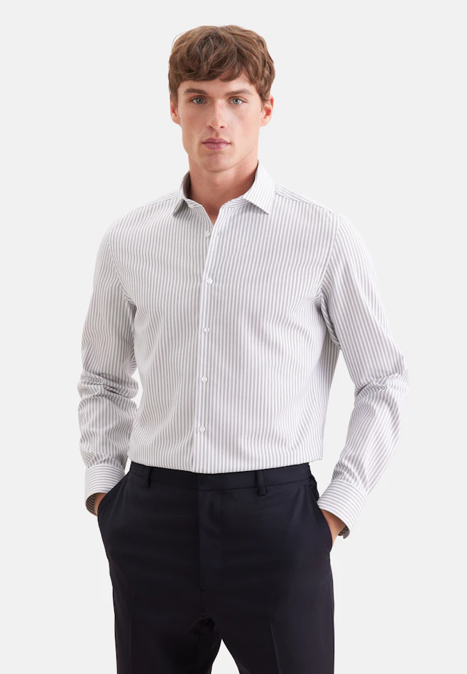 Slim Business shirt Stripes in Grün | Seidensticker online shop