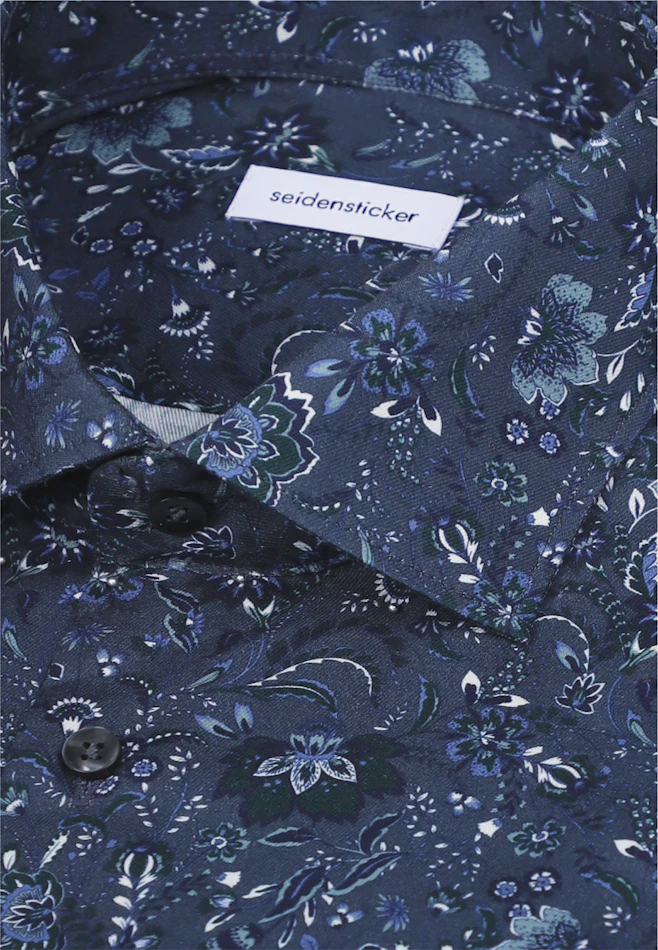 Slim Business Hemd Druck in Grau | Seidensticker Onlineshop