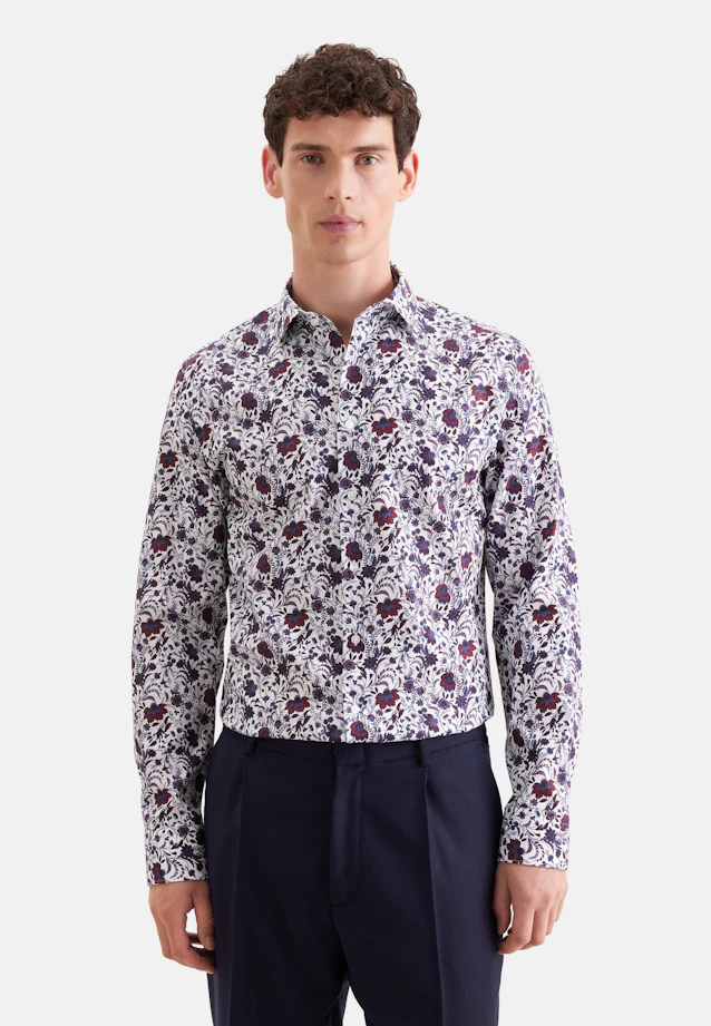 Slim Business Hemd Druck in Rot |  Seidensticker Onlineshop