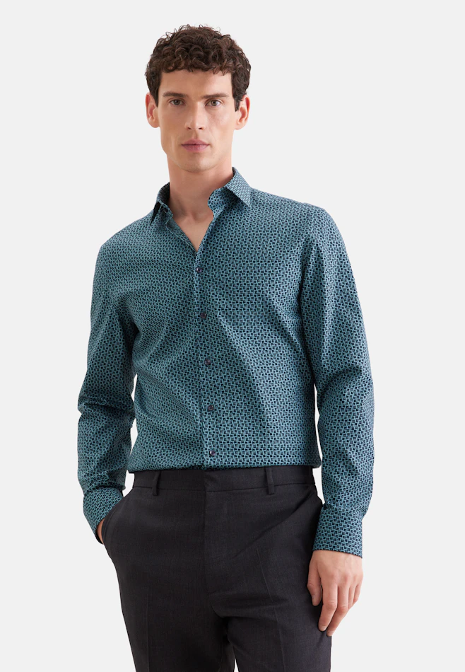 Slim Business shirt Print in Grün | Seidensticker online shop