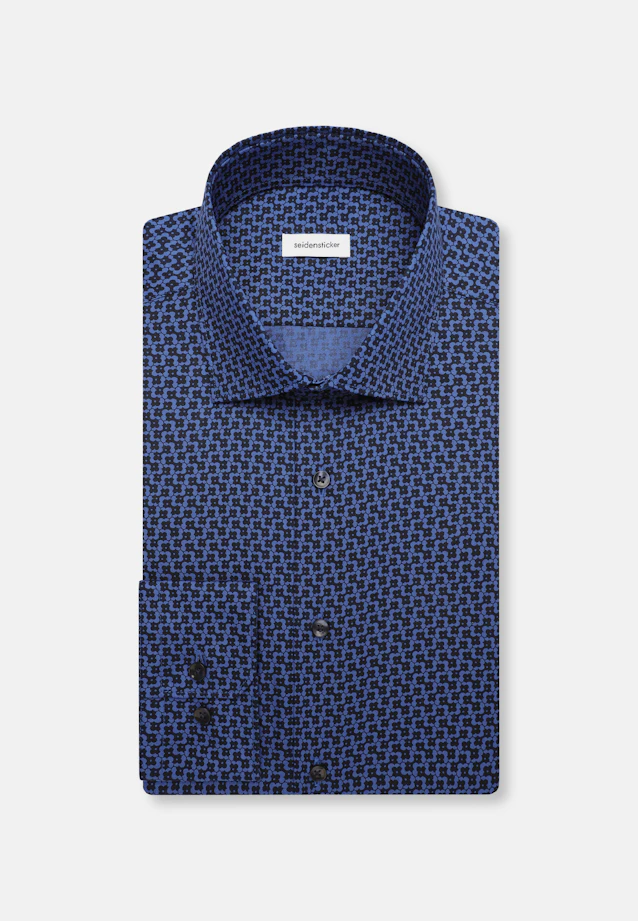 Slim Business shirt Print in Mittelblau |  Seidensticker Onlineshop