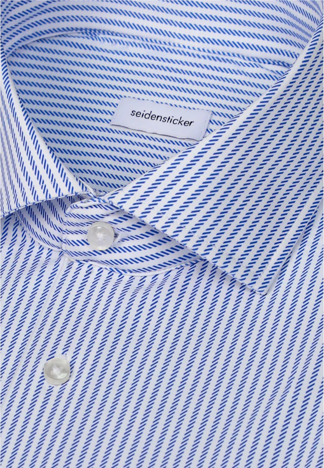 Slim Performance shirt Print in Mittelblau |  Seidensticker Onlineshop