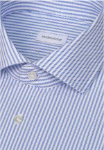 Slim Performance shirt Print in Mittelblau |  Seidensticker Onlineshop